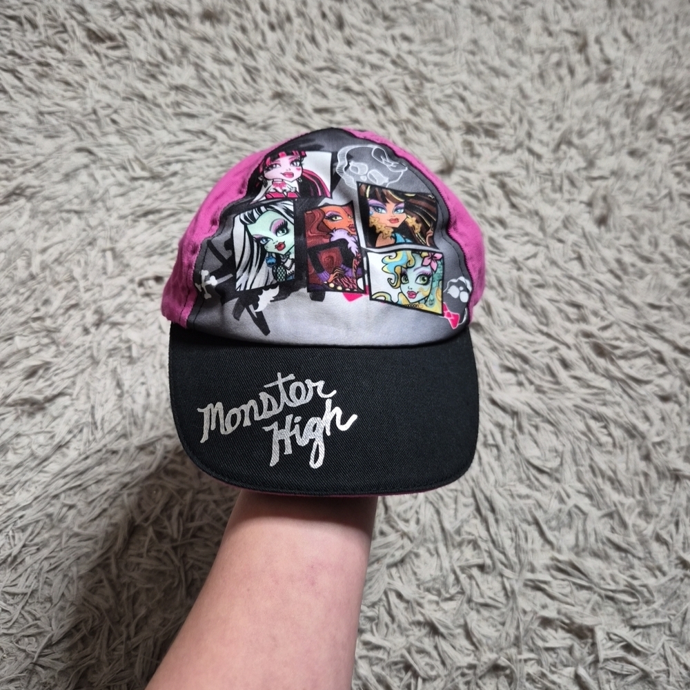 Kids Girls Monster High Hat Baseball Cap Black Pink Cotton 2013 Spooky Fall Wint